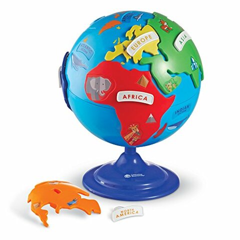 Learning Resources Puzzle Globe, 3D Geography Puzzle, Fine Motor, 14 Pieces, Ages 3+