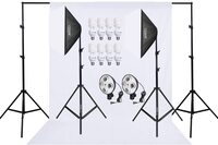 COOPIC S03 2M x 3M Background Support System With 3x3m White Background Non woven and Continuous Lighting Kit for Photo Studio Product,Portrait and Video Shoot Photography
