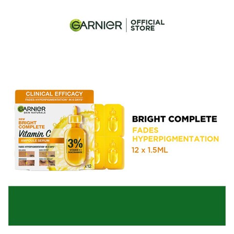 Garnier Ampoule Serum Fast Bright 1.5 Ml 12 Pack