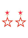 COOLBABY Star Pattern Metal Dangle Earrings