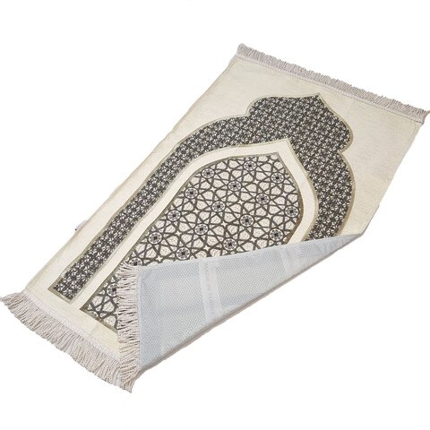 Chenille Prayer Mat. Islamic Prayer Rug with Gift Box. Lightweight Mihrab Design Sajadah.
