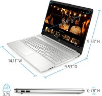 HP 2022 15 Laptop, AMD Ryzen 5 5500U (Beat i7-1065G7), 16GB RAM, 1TB SSD, 15.6&quot; FHD Display, Webcam For Remote Work, HDMI, Wi-Fi, Lightweight Thin Design, Silver, Windows 11, LIONEYE Bundle