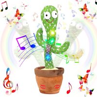 Trlpeiiar Dancing Cactus Toys For Baby Boys And Girls, Talking Plush Dancing Cactus Toy Electronic Plush Toy Singing, Record Repeating What You Say With 120 English Songs And LED Lighting