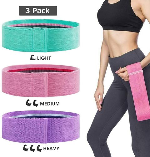 SKY-TOUCH Resistance Bands Fabric,Exercise Bands Non Slip Hip Elastic Bands for Hip, Legs, Butt, Glutes and Thighs Workout, Thick Wide Fitness Loop Circle Resistance Bands, Set of 3 pack