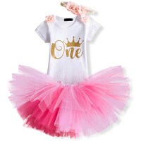 1st Birthday Baby Girl Princess Party Costume Dress | Baby Pink