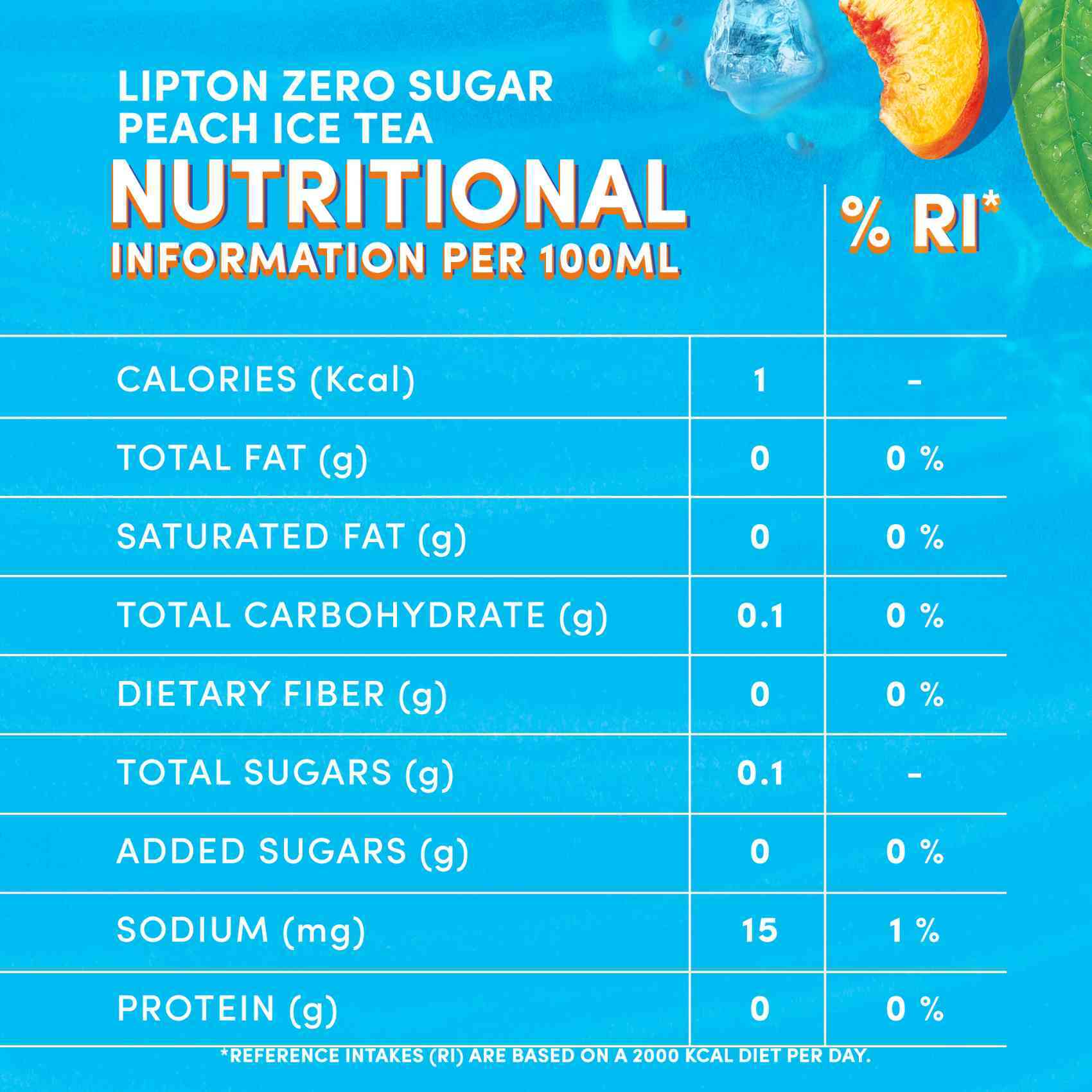 Buy Lipton Zero Sugar Peach Iced Tea 320 ml Pack of 6 Online - Shop