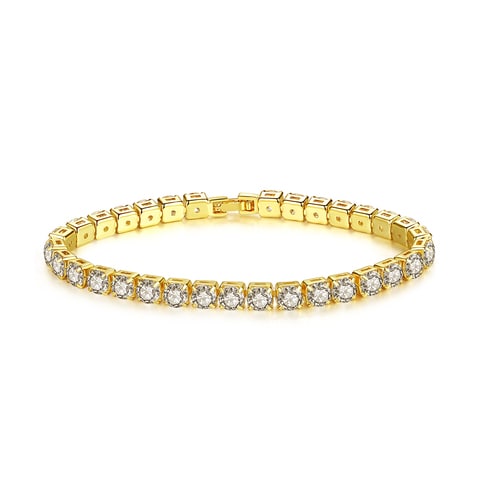 ABELLA DELUXE BRACELET,GOLD PLATED,CUBIC ZIRCONIA,WHITE