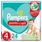 Buy Pampers Baby-Dry Pants with Aloe Vera Lotion Stretchy Sides And Leakage Protection Size 4 9-14 kg Mega Pack 24 Diapers in UAE