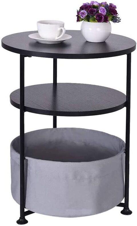 Round side deals table with storage