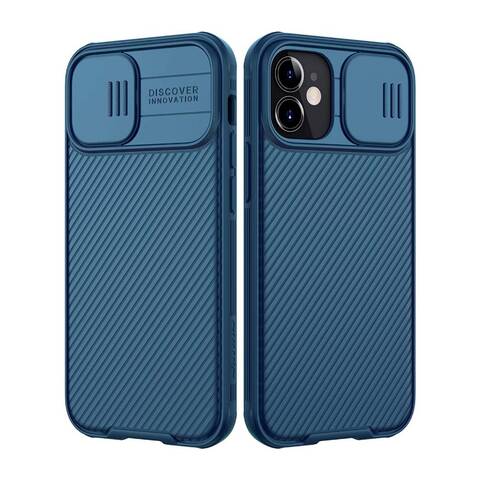 Apple Iphone 12 Blue CamSheild Case Cover With Slide Camera Protection