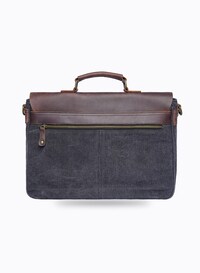 Parajohn Canvas Messenger Backpack - Laptop Messenger Bags, Shoulder Backpack Handbag - Multipurpose Business Briefcase Vintage Travel Backpack - 13.3 Inch-BLACK