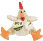Buy Godog Checkers Fat White Rooster With Chew Guard Technology Durable Plush Squeaker Dog Toy, White, Large in UAE
