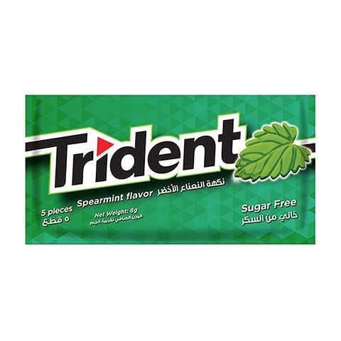 Buy Trident Spearmint Flavoured Chewing Gum - 5 Count - 12 Pieces in Egypt