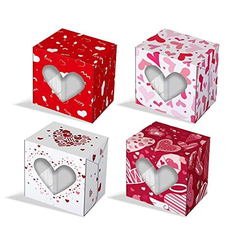 Generic Heart Design Cupcake Paper Boxes For Valentine&#39;S Day Bachelorette Wedding Anniversary Favors Treats