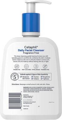 Cetaphil Daily Facial Cleanser For Sensitive, Combination To Oily Skin, New 16 Oz, Fragrance Free, Gentle Foaming, Soap Free, Hypoallergenic