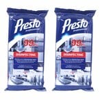 اشتري Presto Professional 2-In-1 Wipe+Disinfecting Liquid 48 Wet Wipes White Pack of 2 في الامارات