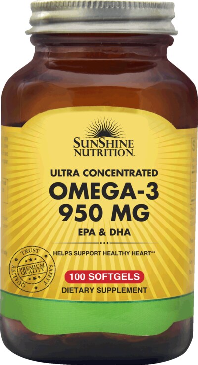 Buy Sunshine Nutrition Omega 3 Fish Oil Conc 1000 Mg 100 Softgels