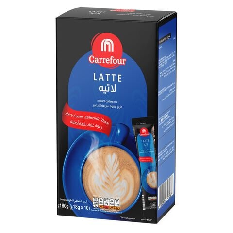 Carrefour Latte Instant Coffee Mix 18g Pack of 10