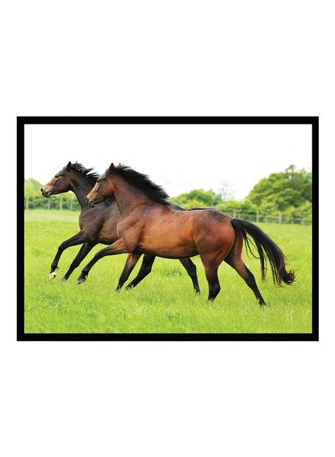 Spoil Your Wall Horse Poster With Frame Green/Brown/Black 55x40cm