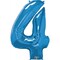 Qualatex Number Four Foil Balloon- 41-Inch Size- Sapphire Blue