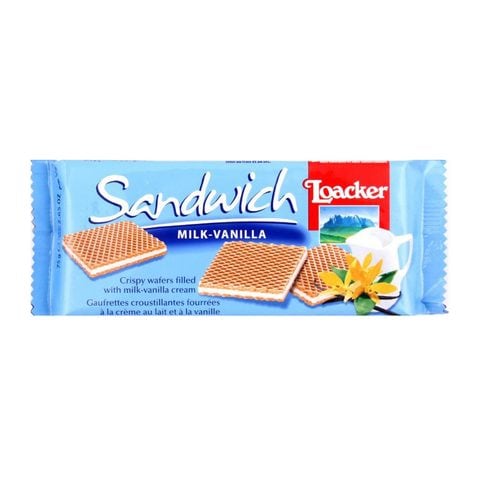 Buy Loacker Milk Vanilla Wafer 75g in Saudi Arabia