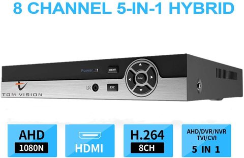 Tomvision - 8CH AHD DVR 1080N H.264 XMEYE Clould CCTV 8 Channel 5 in 1 DVR with Free Software
