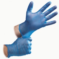 lavish Falcon Blue Vinyl Gloves Pre Powder Medium (1 Pack X 100 Pieces)