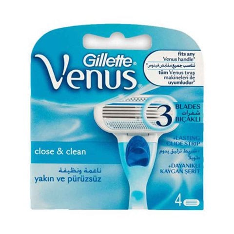 Buy Gillette Venus Close And Clean Blades Refill 4 Pieces Online - Shop  Beauty & Personal Care on Carrefour Lebanon