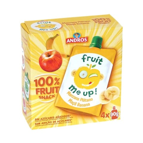 Andros Fruit Me Up Apple And Banana Puree 90g Pack of 4