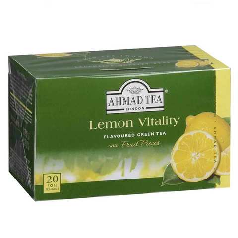 شاي أحمد شاي أخضر بنكهة الليمون الحيوي 20 كيس
