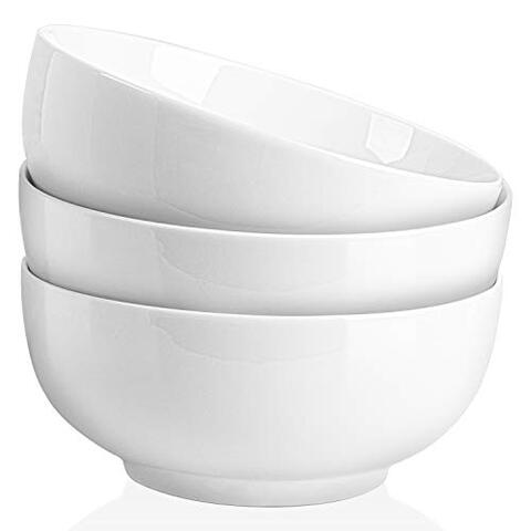 Generic Delling 10 Ounces Porcelain Bowls Set - Small Bowls - White Ceramic Bowls For Kitchen, Dessert Bowls For Ice Cream, Small Serving Bowls For Dipping, Rice Bowls Set Of 3