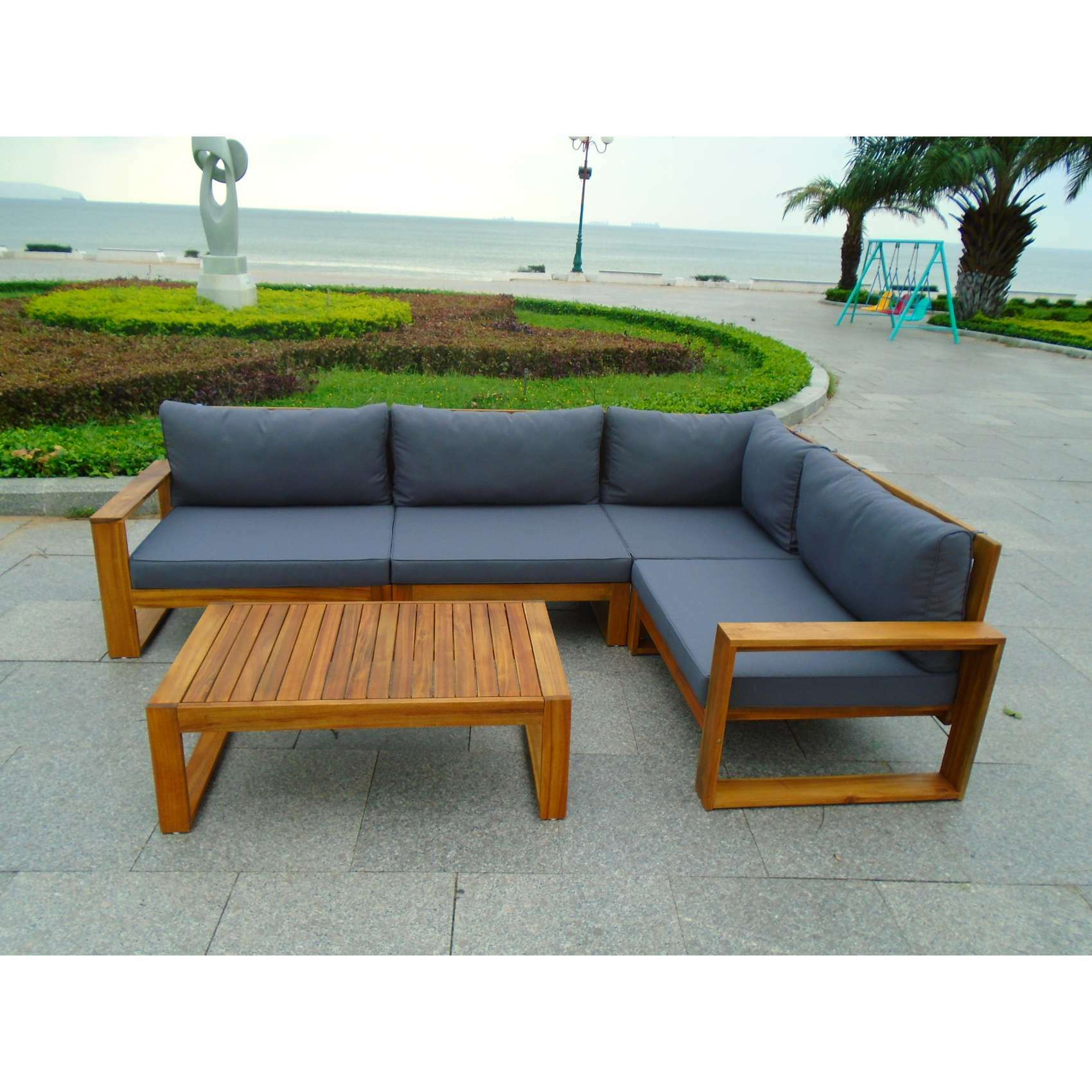 Wooden garden deals sofa set