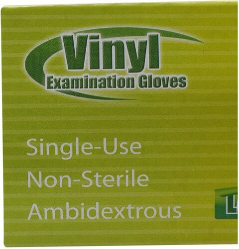 Falcon Vinyl Gloves, Powder Free, Large (1 Pack X 100 Pieces)