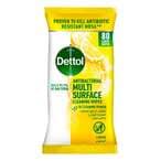 Buy Dettol Lemon Antibacterial Multi Surface Cleaning Wipes, 80s in Kuwait