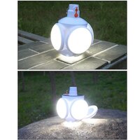 LED Light Bulb Foldable Outdoor Solar Night Light Rechargeable Camping Tent Lamp for Night Market Stalls Emergency 