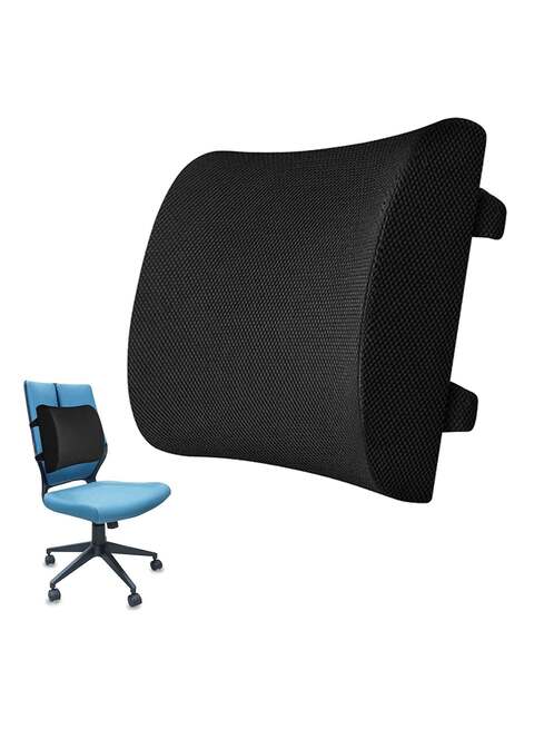Super 99 Orthopedic Lumbar Support Memory Foam Back Rest Cushion  Ideal  Back Pillow for Computer/Office Chair - Designed for Back Pain Relief -  Improves Posture While Sitting (Mesh Black)