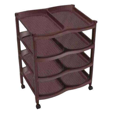 Kenpoly 8 Stack Double Shoe Rack Brown 1 Piece
