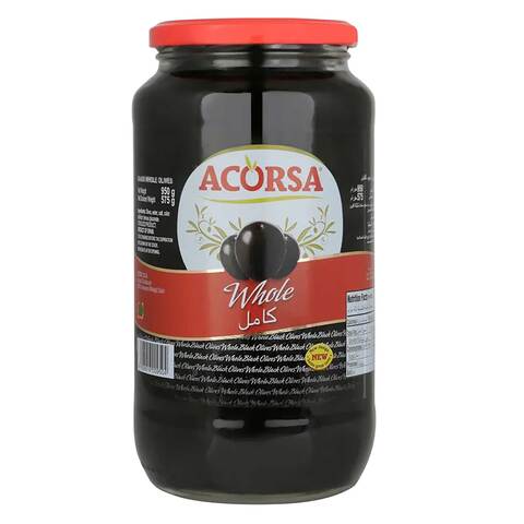 Acorsa Black Plain Whole Olive 575g