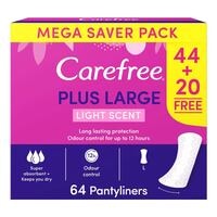 Carefree Plus Large Pantyliners Megapack White 64 Liners