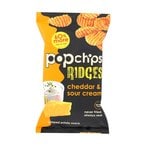 Buy Popchips Ridges Cheddar And Sour Cream Potato Chips 141g in UAE