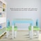 Aiwanto Kids Table and Chair Set Educational Table Chair Set for Children Learning Studying Desk for Preschoolers Boys and Girls Activity Build &amp; Play Table Chair (Blue)