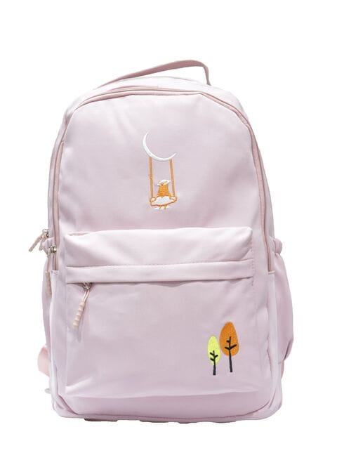 School Backpack For Girls, Made Of High Quality Nylon Blend, White