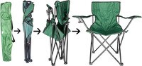 Egardenkart Camping Chair, Folding Camping Chairs for Adults with Armrests and Cup Holder and Carrying Bag, Lightweight Portable for Beach, Perfect for Caravan trips, BBQs, Garden, Picnic, (Green)