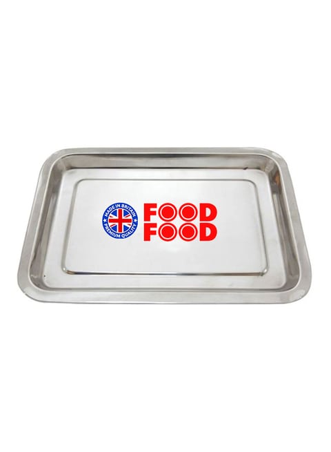Generic Serving Tray Silver 42x2.5x29cm