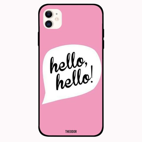 Theodor - Apple iPhone 12 6.1 inch Case Hello Hello Flexible Silicone Cover