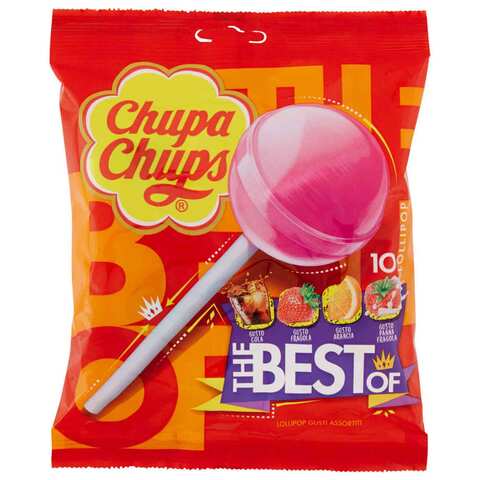 Buy Chupa Chups Lollipops The Best Of Cola Milky Fruit 127 Gram 10 Pieces  Online - Shop Food Cupboard on Carrefour Jordan