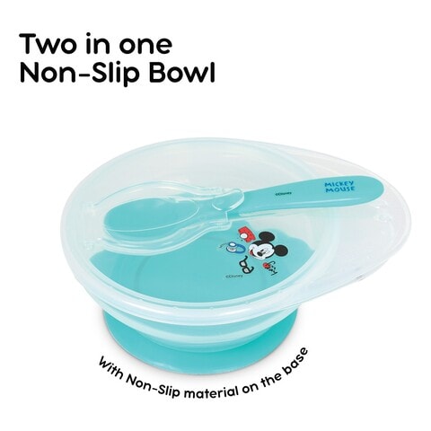 Disney Mickey Mouse Silicone Suction Bowl And Spoon Set Multicolour