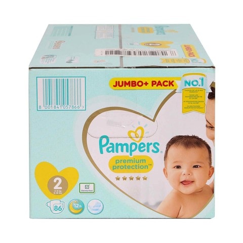 Pampers premium protection size 2 sales jumbo pack