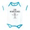 Cheeky Micky -Body Suit with Message : I Heart My Daddy This Much (Blue Trim) Age: 6-12 months