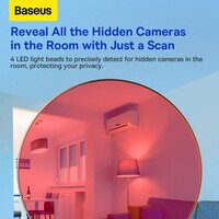 Baseus Hidden Camera Detectors, Infrared Detector, Hotel Anti-Camera Anti-Peeping Tool, Camera Detector, Anti-Monitoring Inspection Detector for Hotel Bathroom, Spy Camera Detector (White)